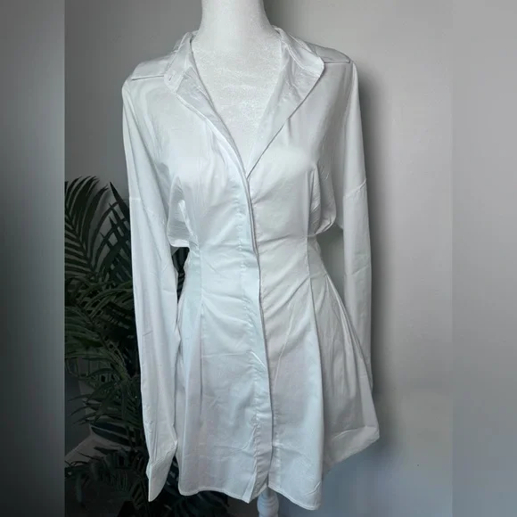 NWT REVOLVE OW Collection Ellie T-Shirt Boyfriend Dress White size XS - Picture 2 of 15